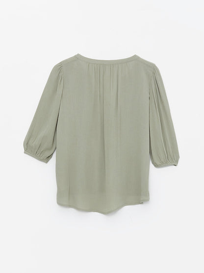 Women's Loose Collar Plain Blouse