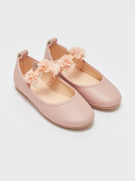 Flower Detailed Girl's Ballerinas