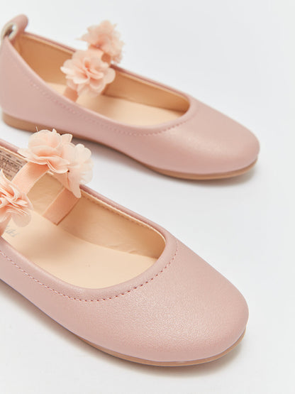 Flower Detailed Girl's Ballerinas