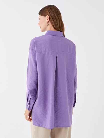 Plain Long Sleeve Oversize Women's Shirt Tunic