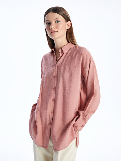 Plain Long Sleeve Oversize Women's Shirt Tunic