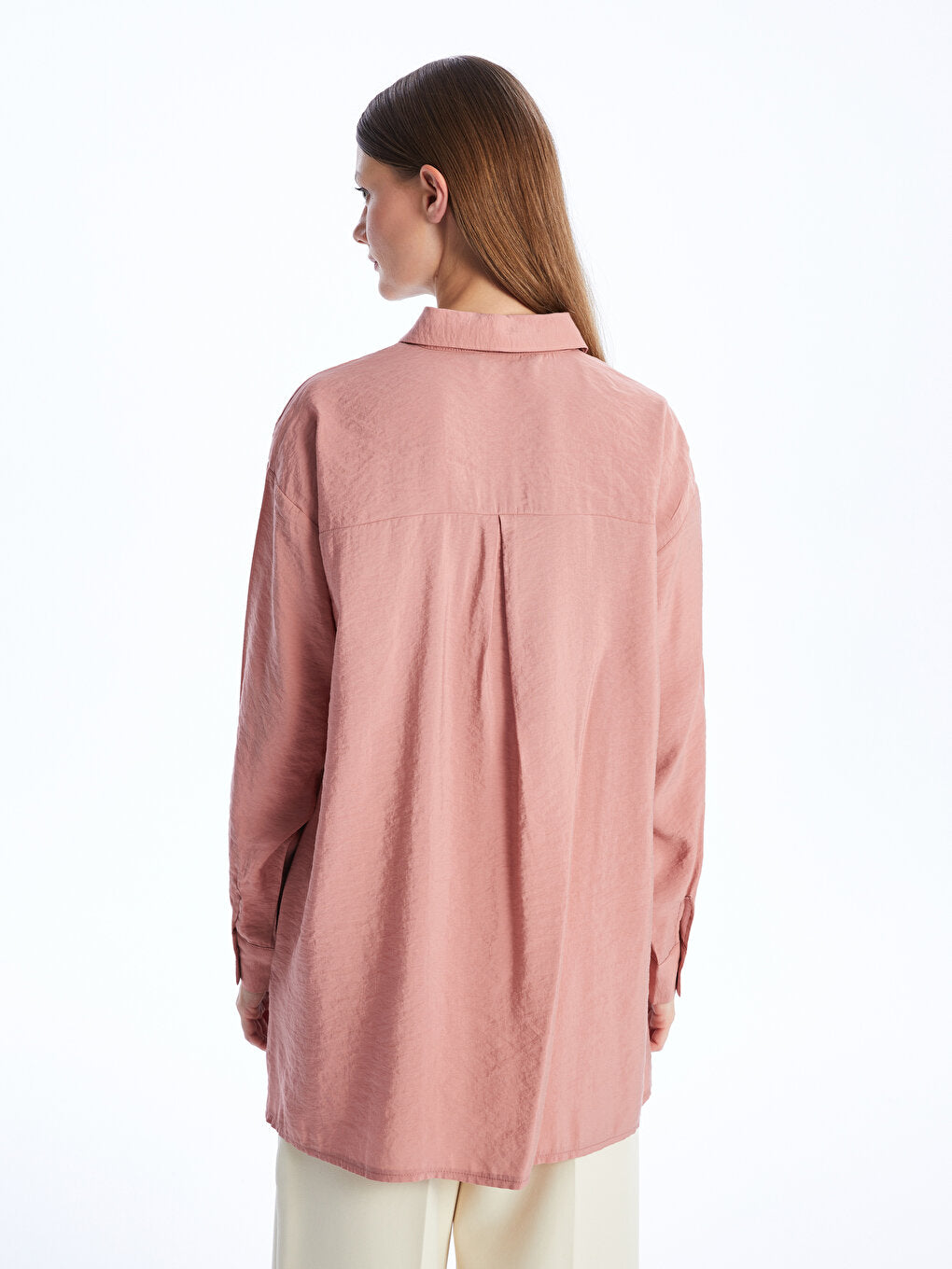 Plain Long Sleeve Oversize Women's Shirt Tunic