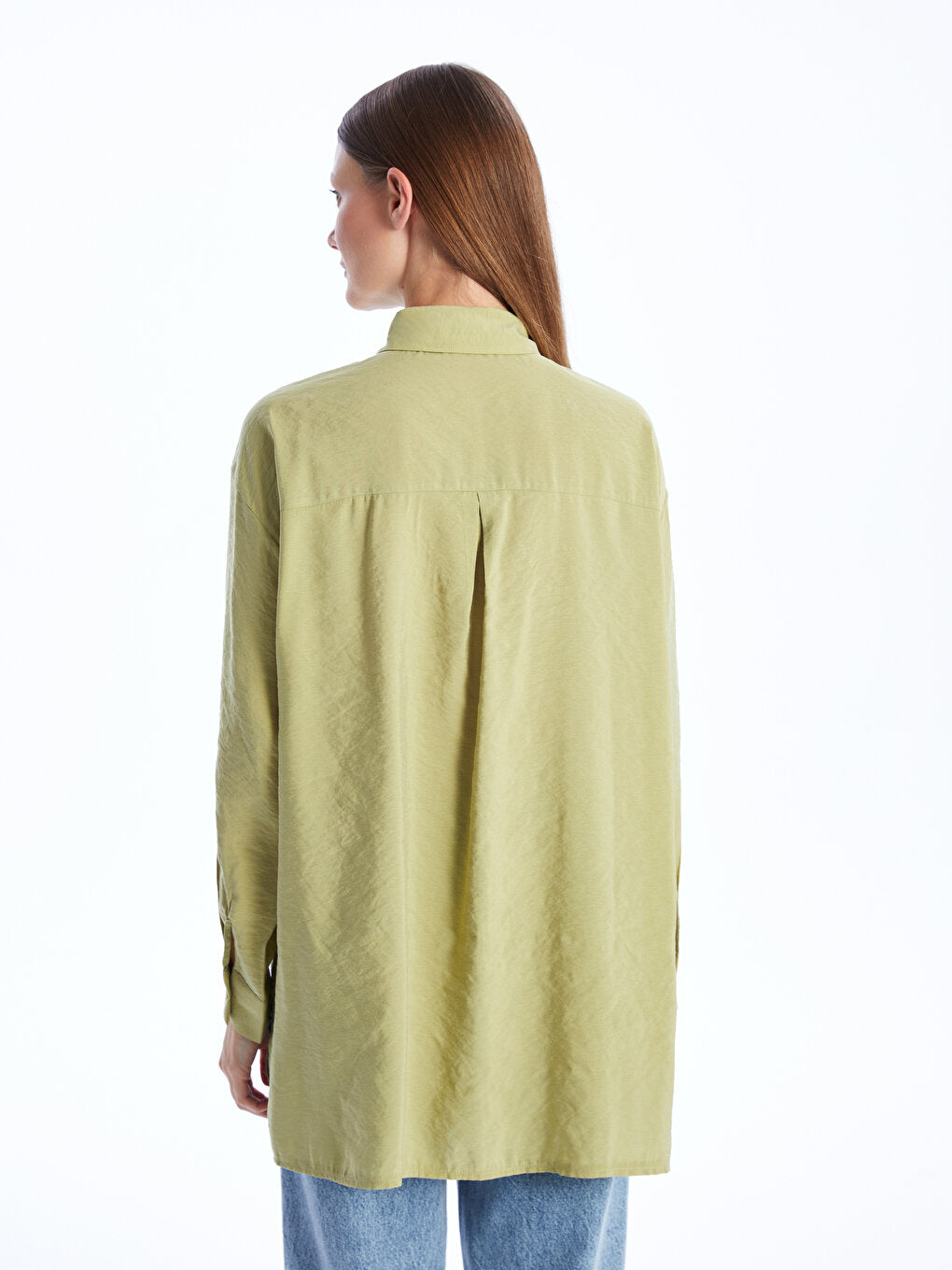 Plain Long Sleeve Oversize Women's Shirt Tunic