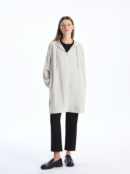 Hooded Plain Long Sleeve Oversize Women's Tunic