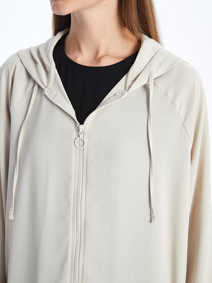 Hooded Plain Long Sleeve Oversize Women's Tunic