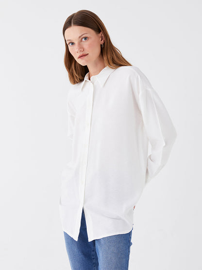 Plain Long Sleeve Oversize Women's Shirt Tunic