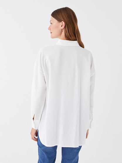 Plain Long Sleeve Oversize Women's Shirt Tunic