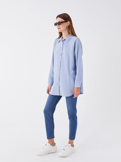 Plain Long Sleeve Oversize Women's Shirt Tunic