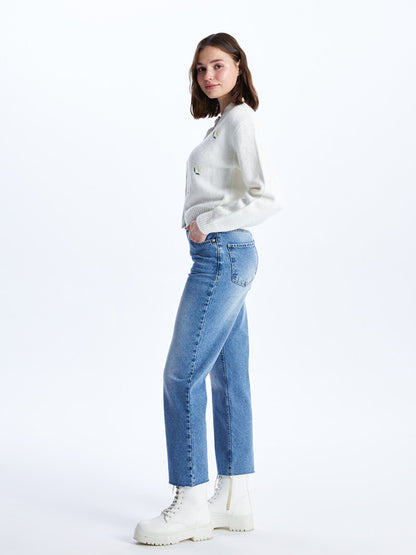 Straight Fit Women's Jean Trousers