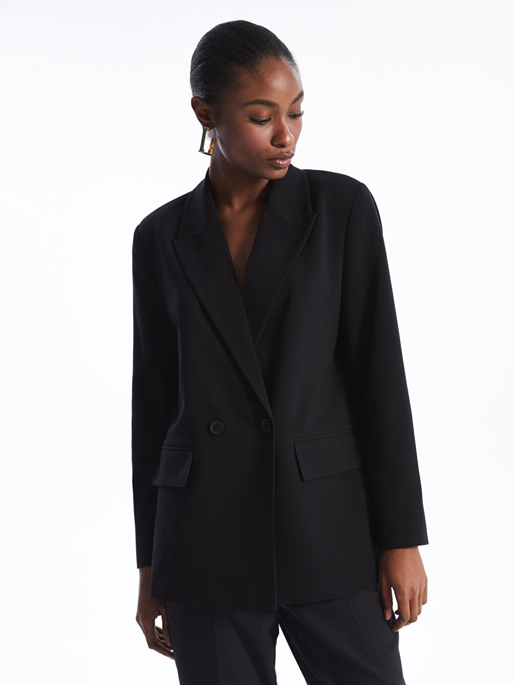 Plain Long Sleeve Women's Blazer Jacket