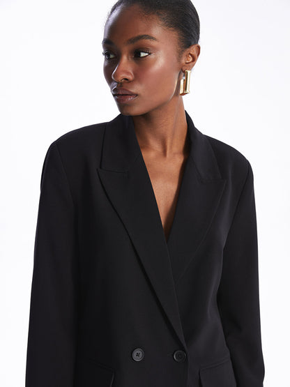 Plain Long Sleeve Women's Blazer Jacket