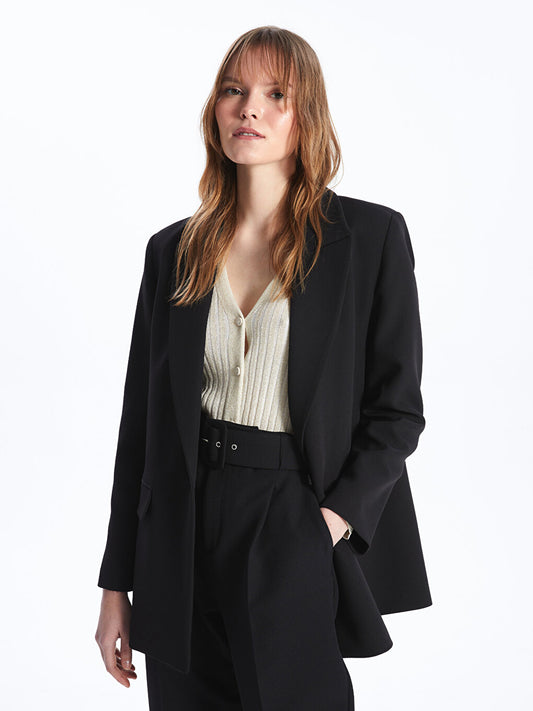 Plain Long Sleeve Women's Blazer Jacket