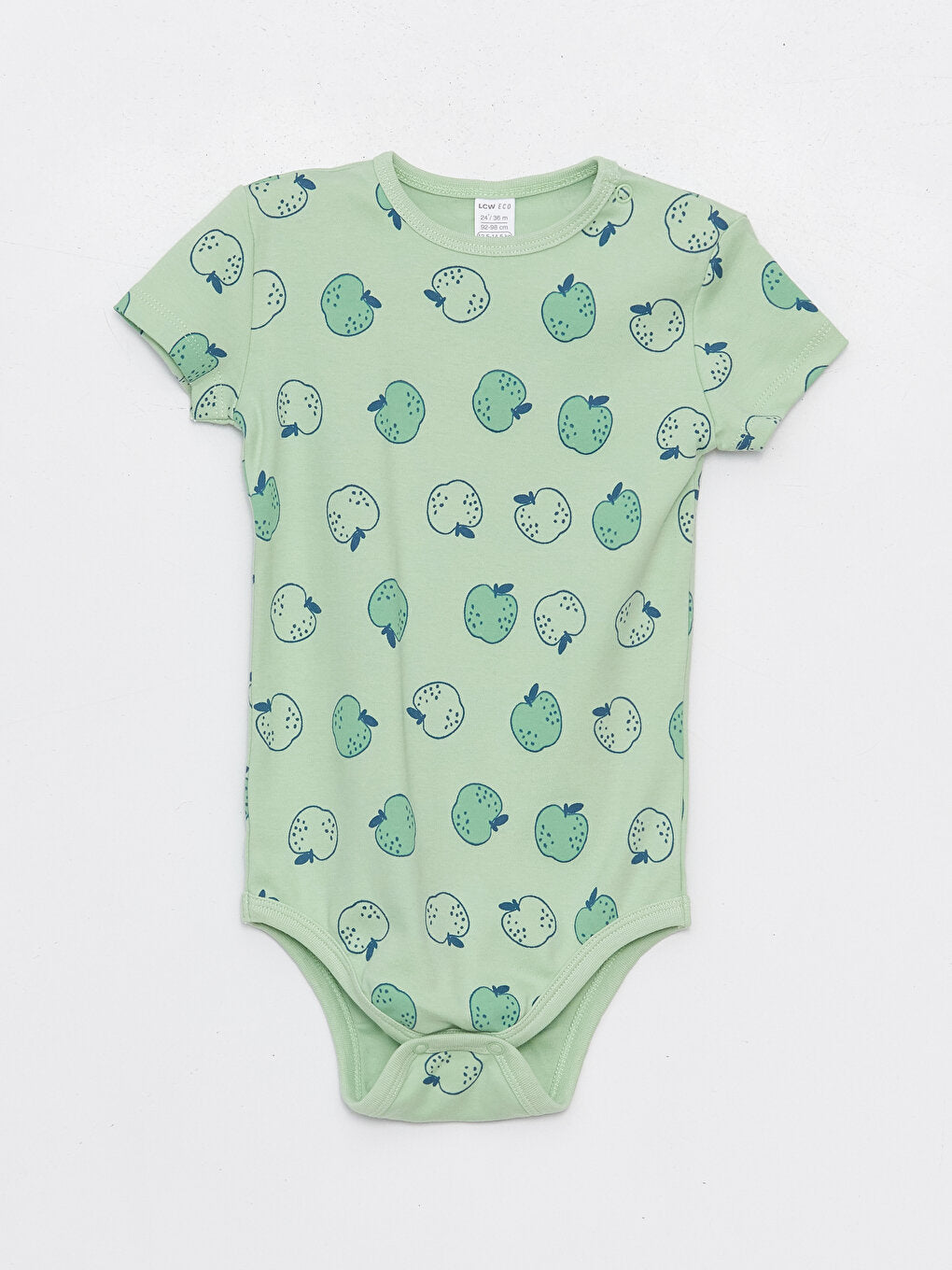 Crew Neck Printed Baby Boy Snap Bodysuit