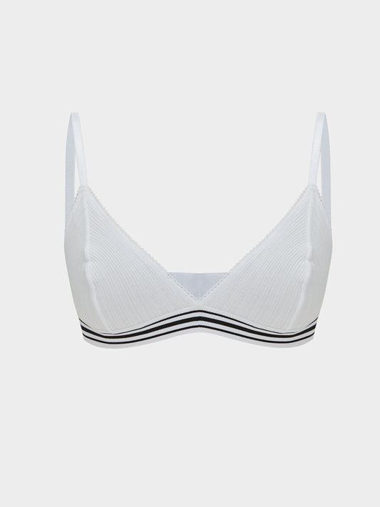 Non-wired, Unpadded Striped Bra