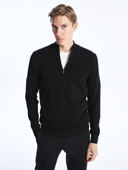 High Collar Long Sleeve Men's Knitwear Sweater