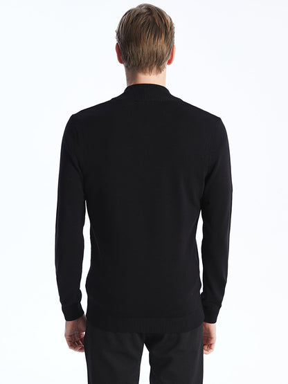 High Collar Long Sleeve Men's Knitwear Sweater