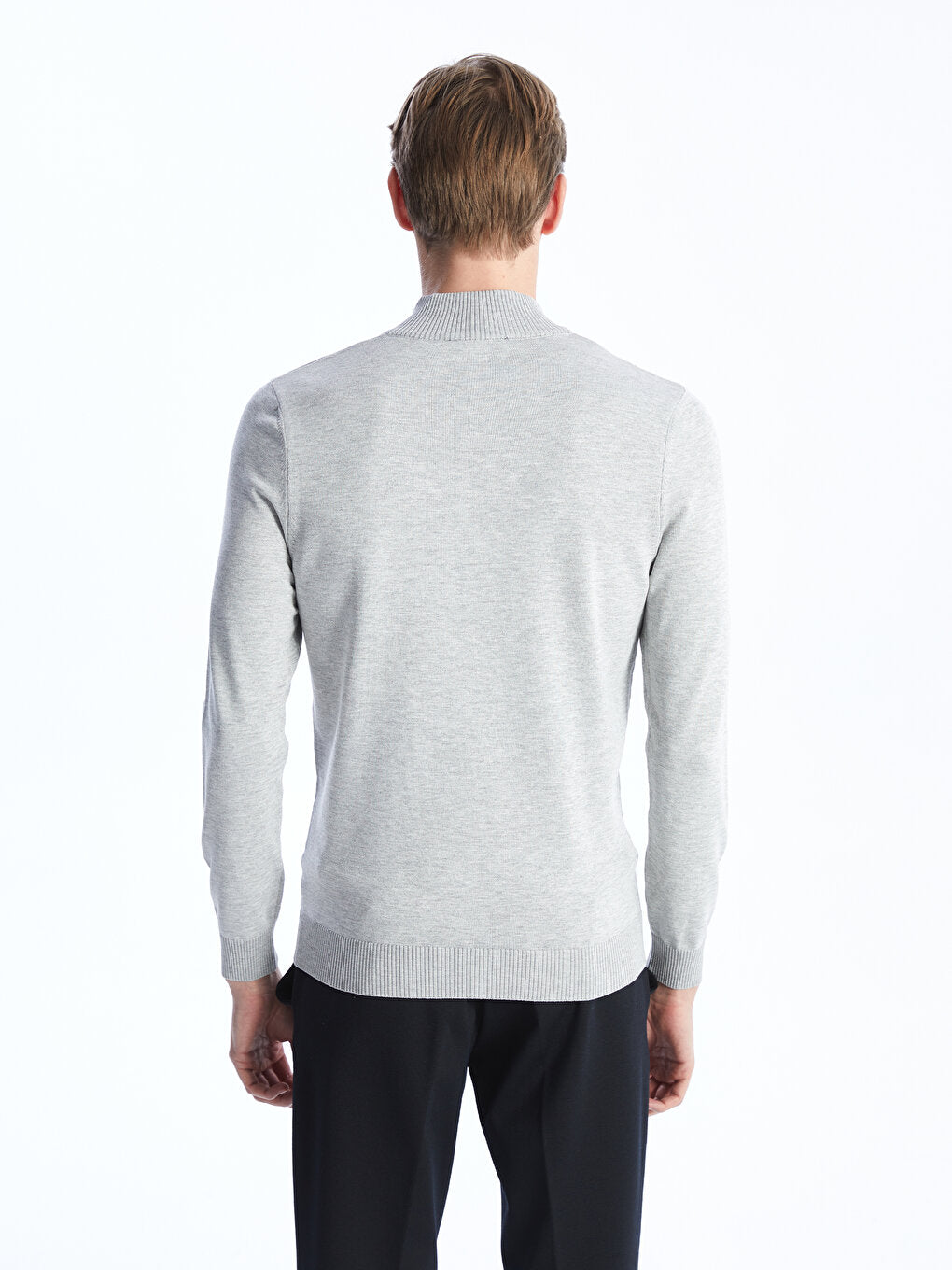 High Collar Long Sleeve Men's Knitwear Sweater