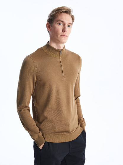 High Collar Long Sleeve Men's Knitwear Sweater