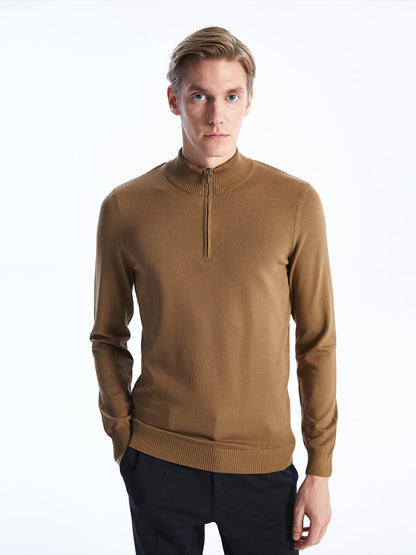 High Collar Long Sleeve Men's Knitwear Sweater