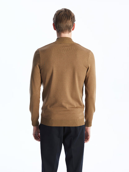 High Collar Long Sleeve Men's Knitwear Sweater