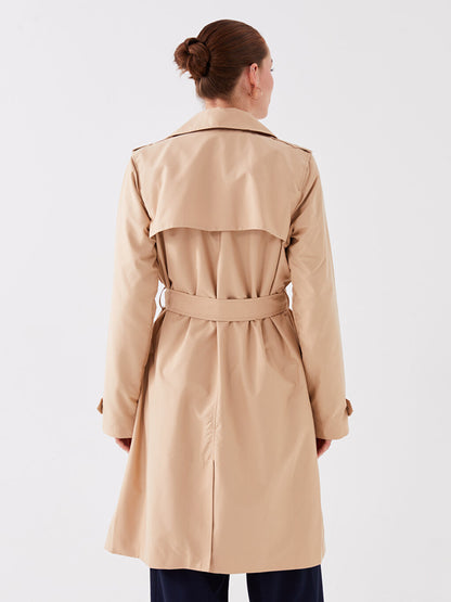 Women's Jacket Collar Plain Trench Coat