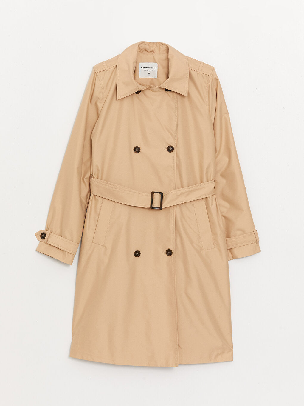 Women's Jacket Collar Plain Trench Coat