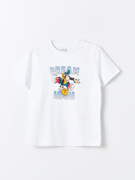 Crew Neck Nostalgic Monkey Printed Short Sleeve Boys' T-Shirt