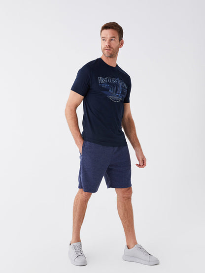 Standard Fit Men's Shorts with Waist Tie Detail