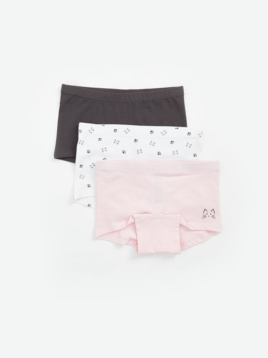 Printed Girls' Boxer Set of 3