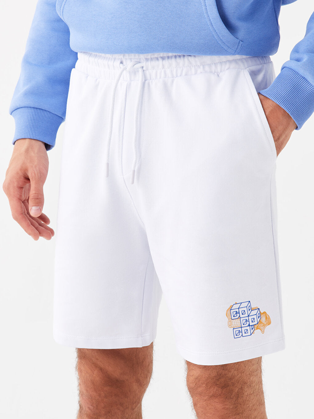 Slim Fit Men's Shorts with Elastic Waist