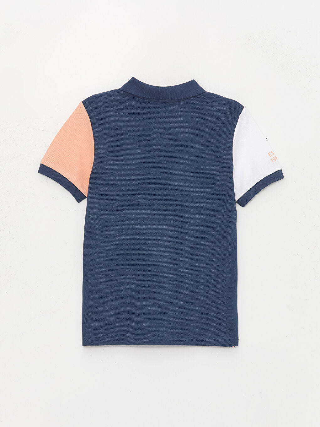 Polo Neck Color Blocked Short Sleeve Boy's T-Shirt