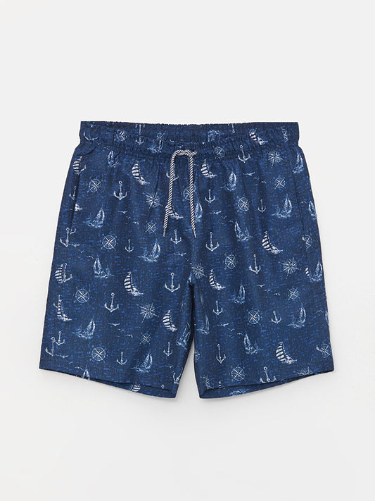 Short Patterned Men's Swim Shorts