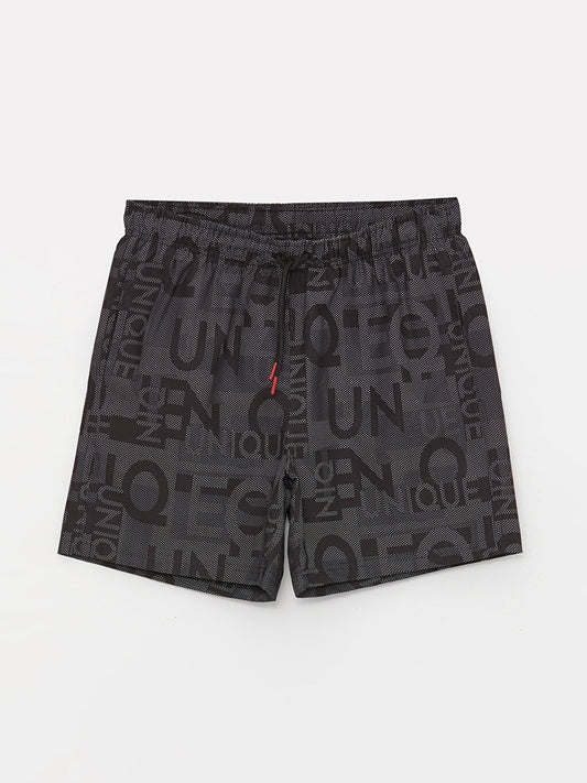 Short Patterned Men's Swim Shorts