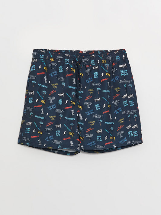 Short Patterned Men's Swim Shorts