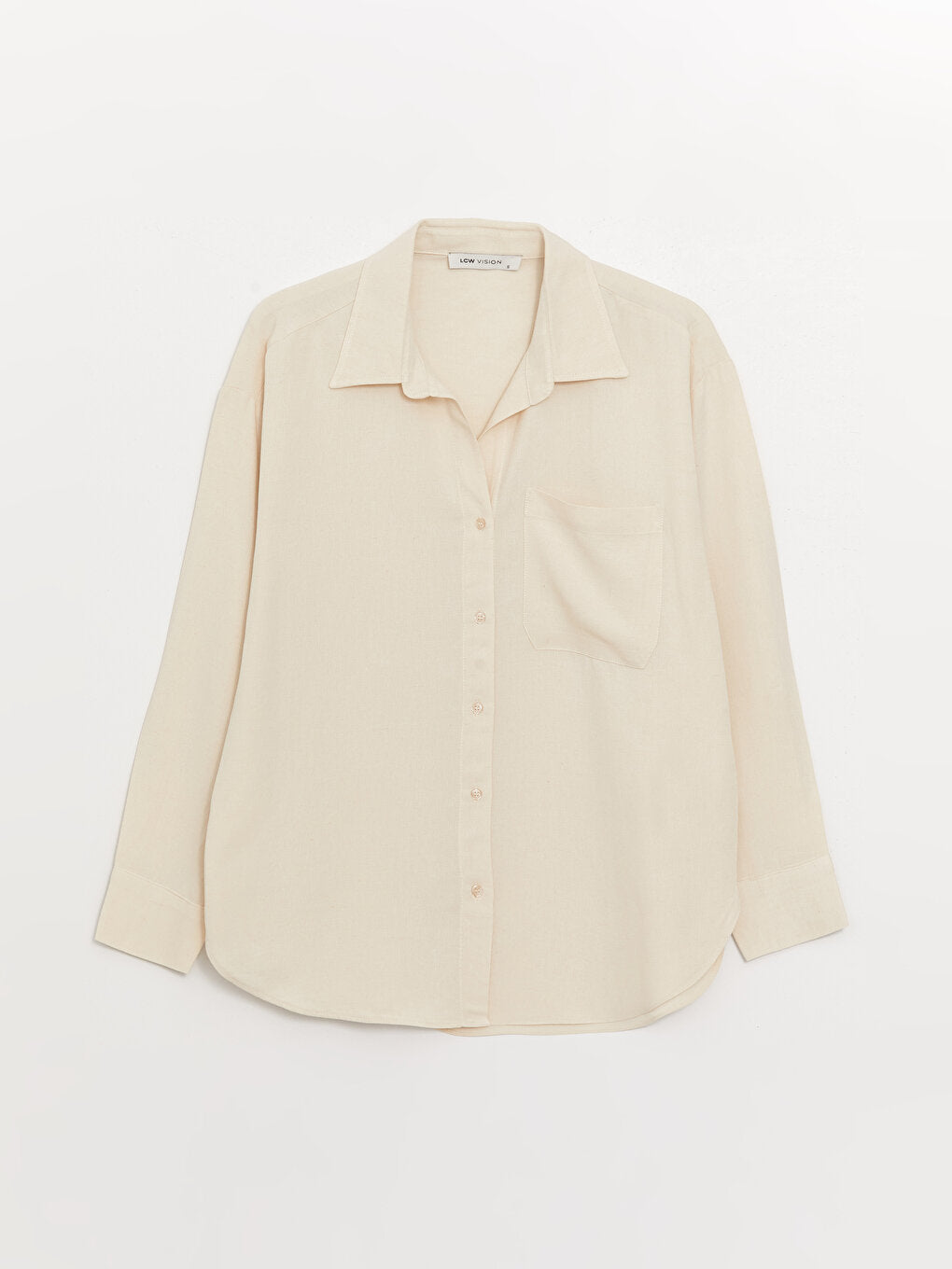 Plain Oversize Linen Blend Women's Shirt