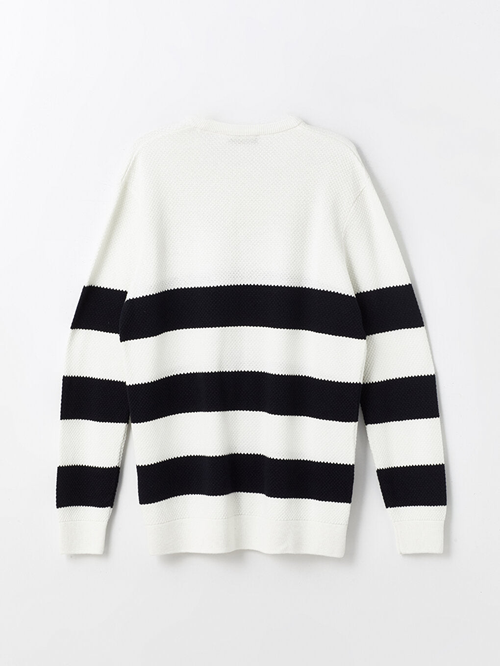 Crew Neck Long Sleeve Striped Men's Knitwear Sweater