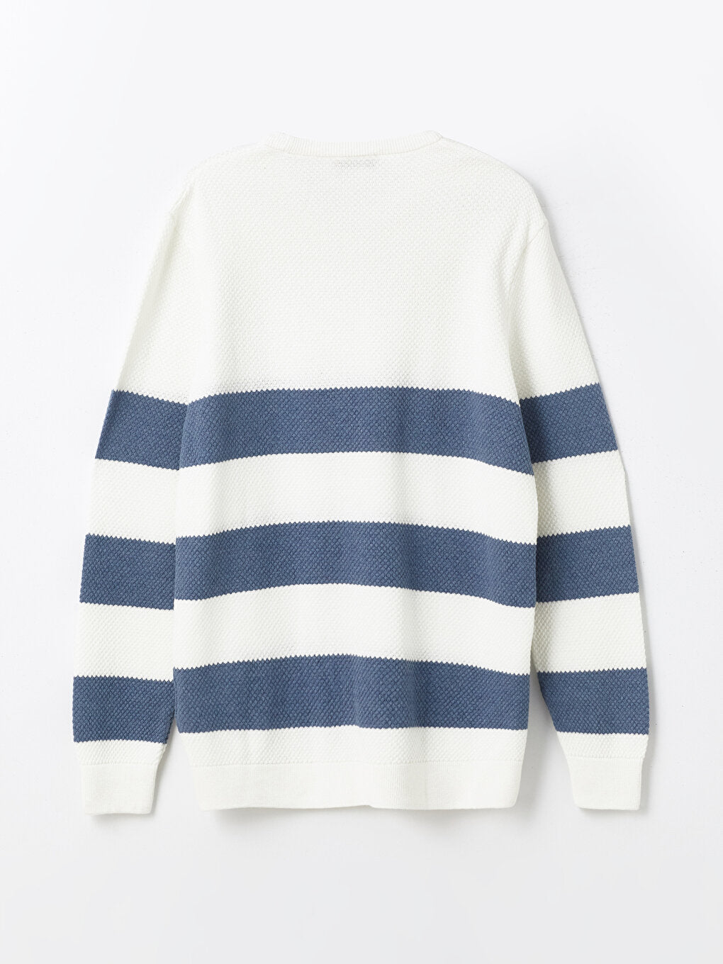 Crew Neck Long Sleeve Striped Men's Knitwear Sweater