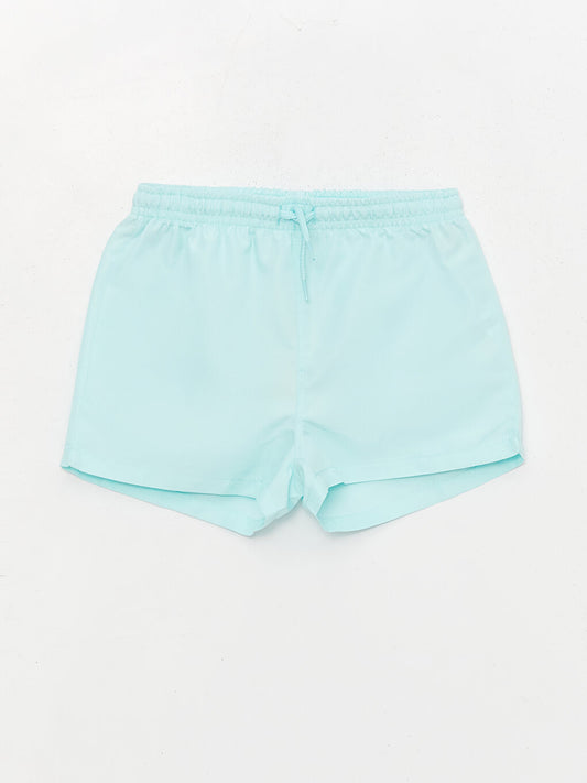 Basic Girls' Swim Shorts with Elastic Waist