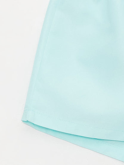 Basic Girls' Swim Shorts with Elastic Waist