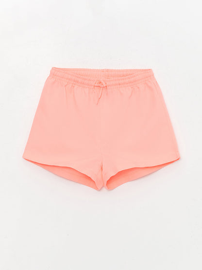 Basic Girls' Swim Shorts with Elastic Waist