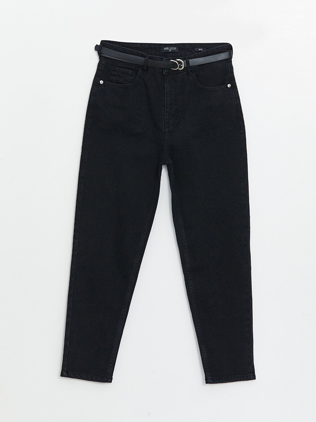 Belted Mom Fit Women's Jean Trousers