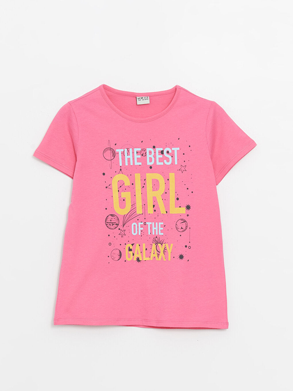 Crew Neck Printed Short Sleeve Girls' T-Shirt