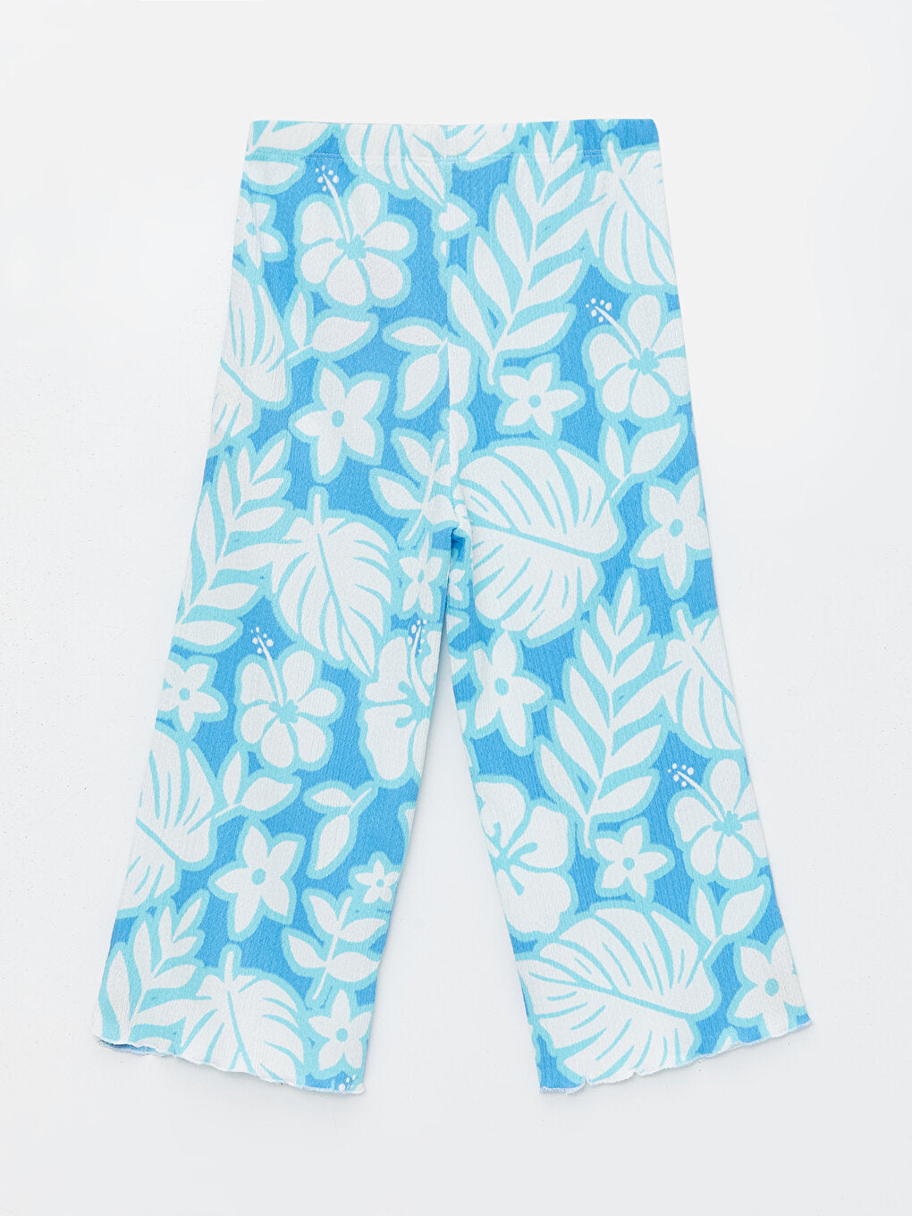 Floral Girls' Trousers with Elastic Waist