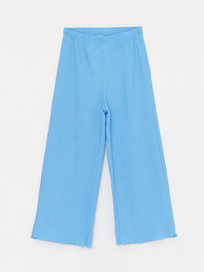 Basic Girl's Trousers with Elastic Waist