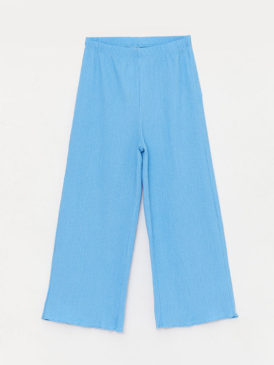 Basic Girl's Trousers with Elastic Waist