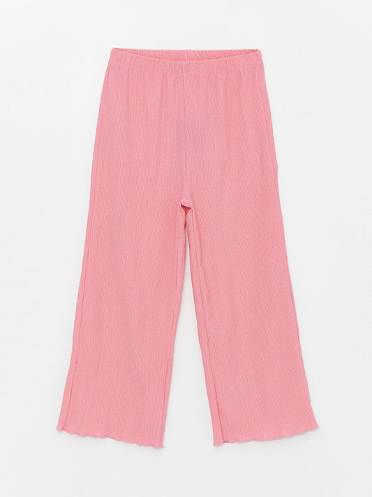 Basic Girl's Trousers with Elastic Waist