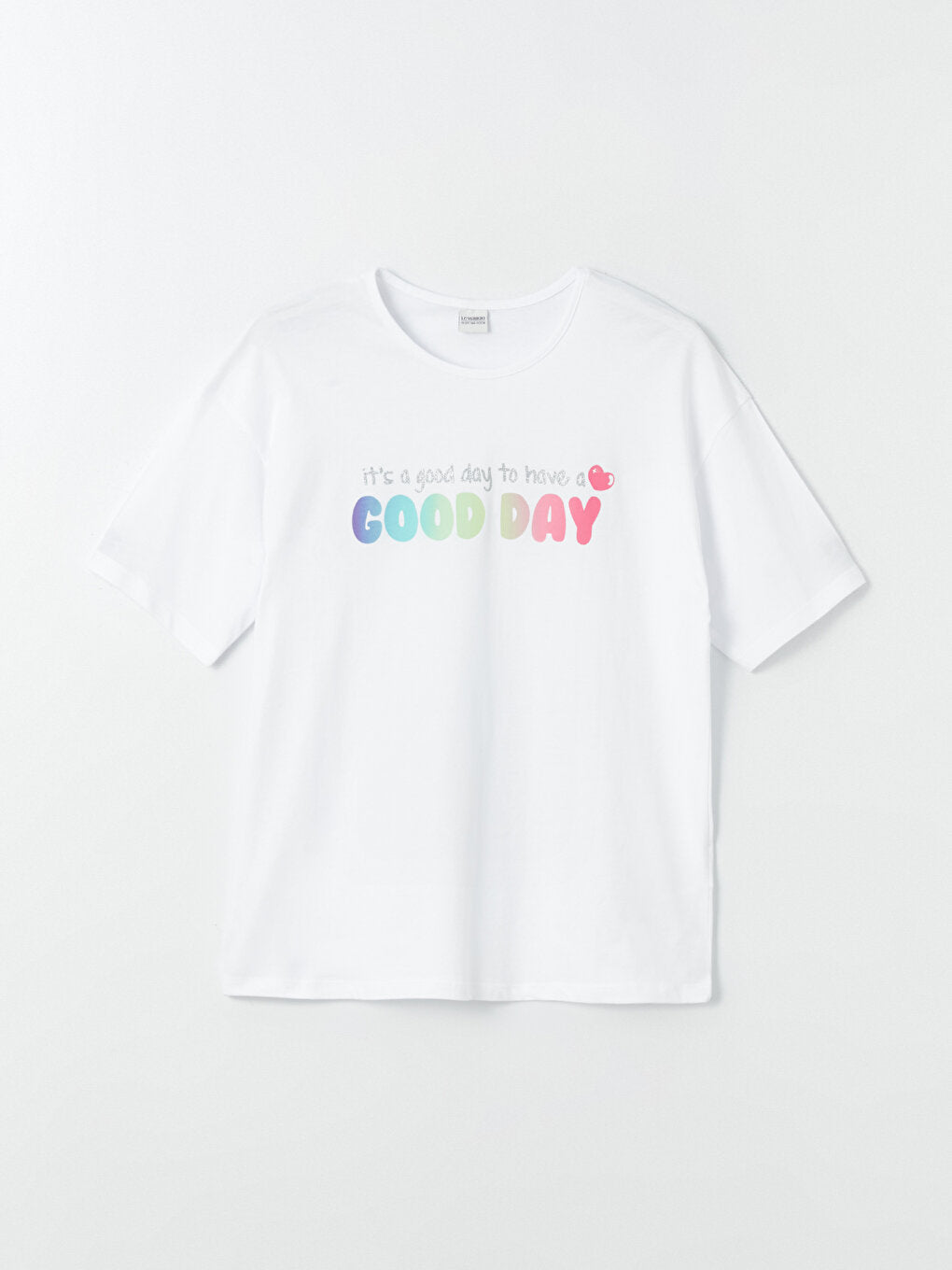 Crew Neck Printed Short Sleeve Girls' T-Shirt