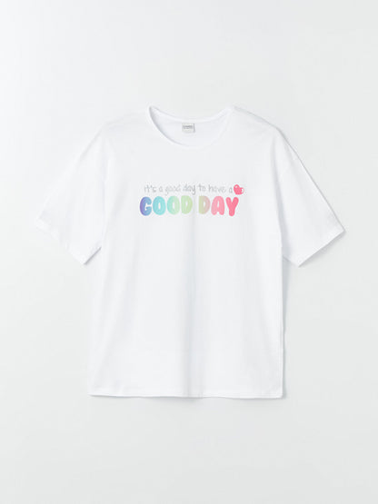 Crew Neck Printed Short Sleeve Girls' T-Shirt