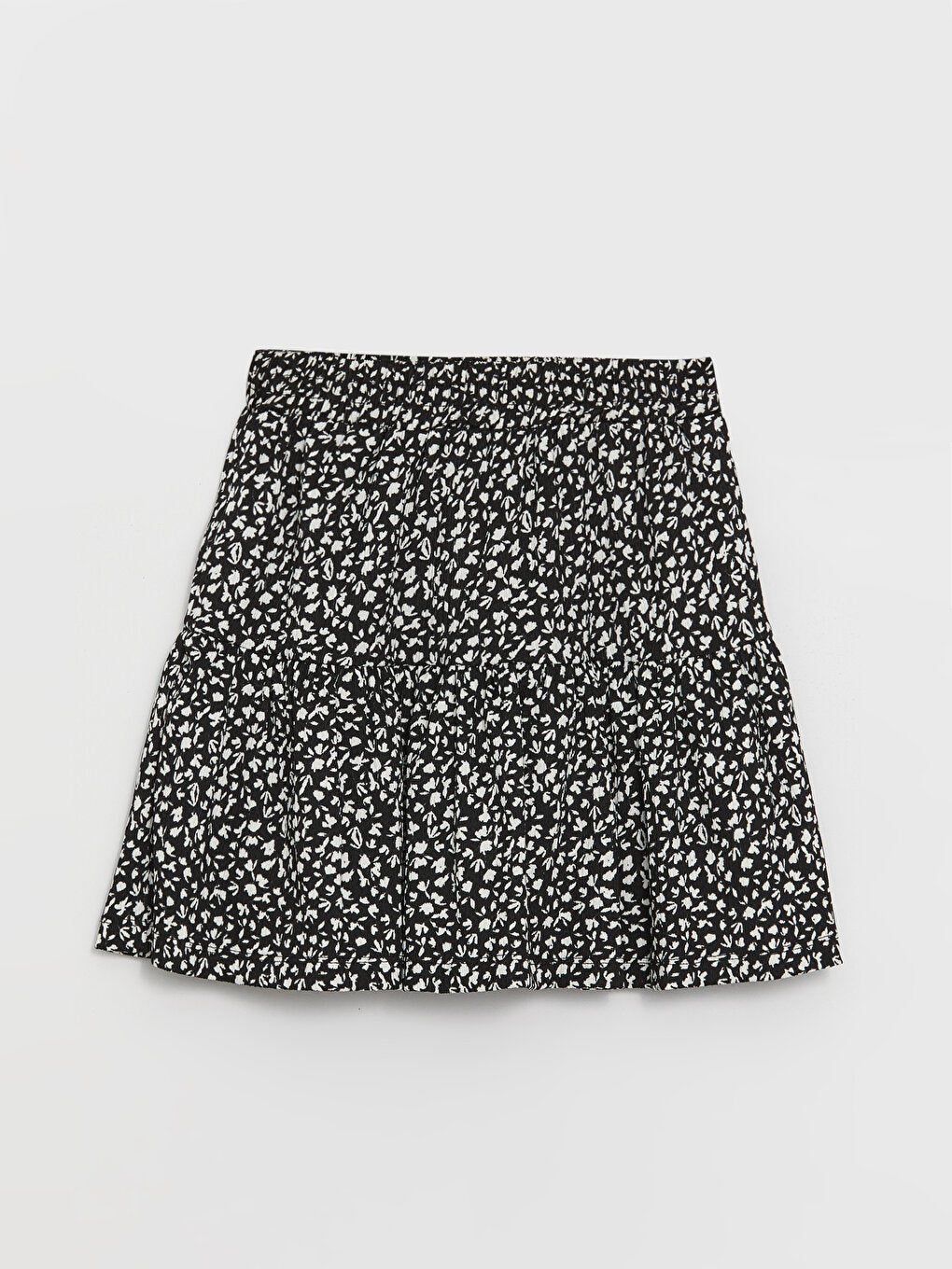 Patterned Women's Flared Skirt with Elastic Waist