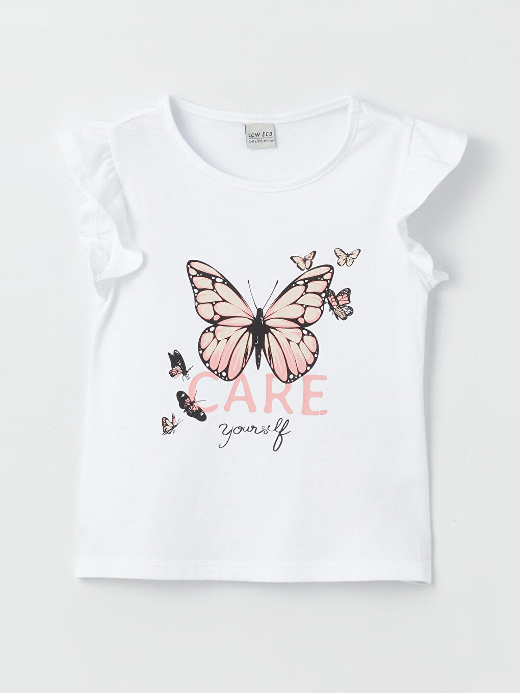 Crew Neck Printed Short Sleeve Girls' T-Shirt